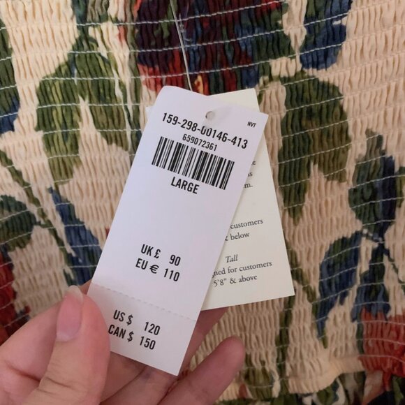 NWT ABERCROMBIE EMERSON FLORAL TIERED MAXI DRESS - SIZE L - Picture 6 of 6